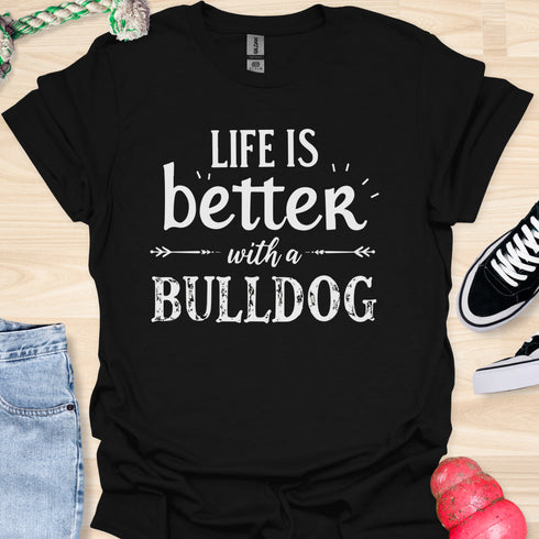 Life is better with a bulldog - V7 - Simple T-Shirt
